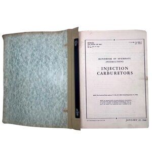 WWII Aviation Mechanic Handbook Overhaul Aircraft Injection Carburetors 1944